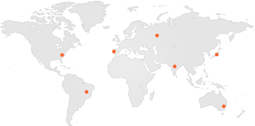 World map showing HANA injectors distribution locations